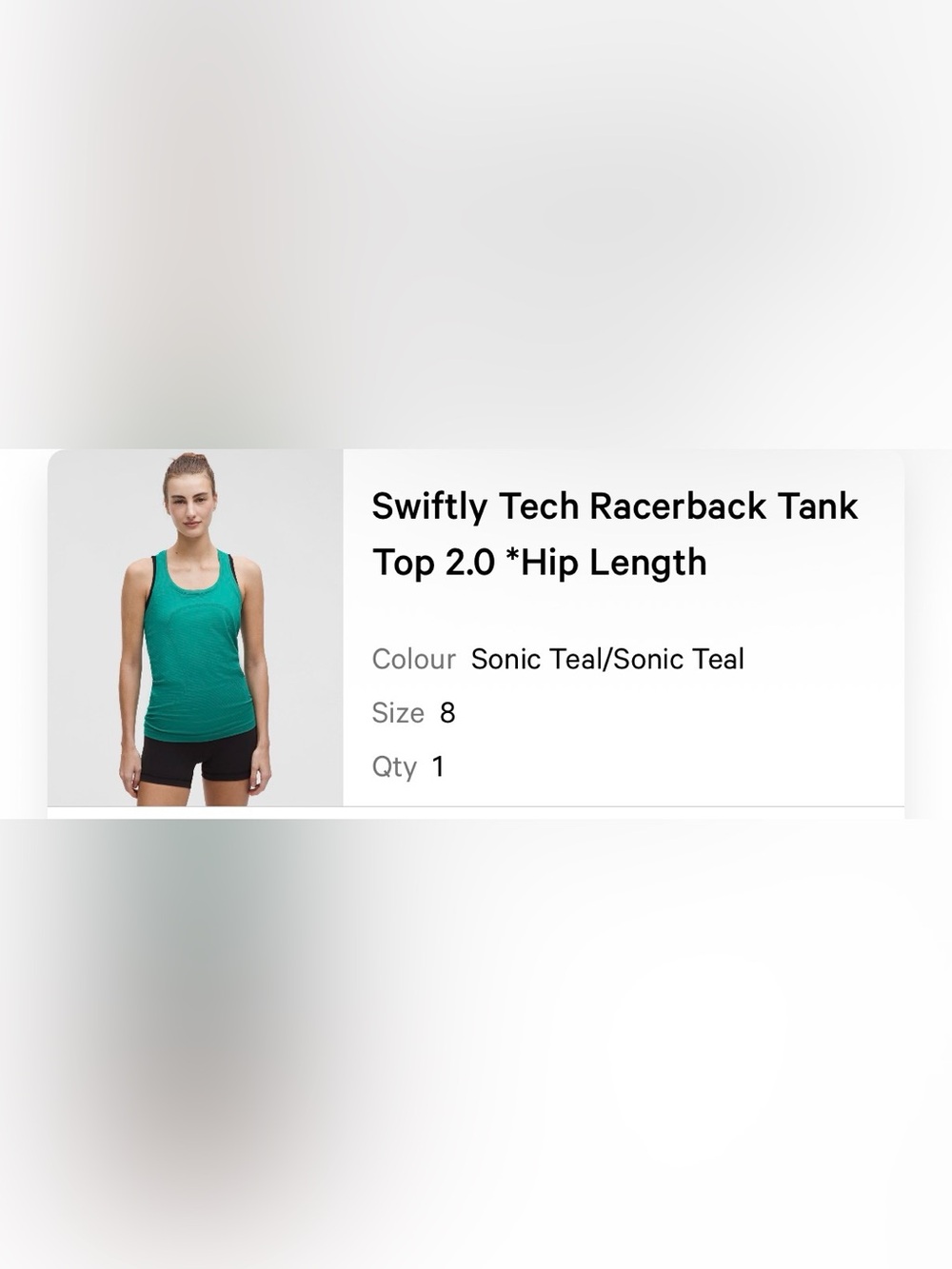 Lululemon Teal Racerback Tank Top